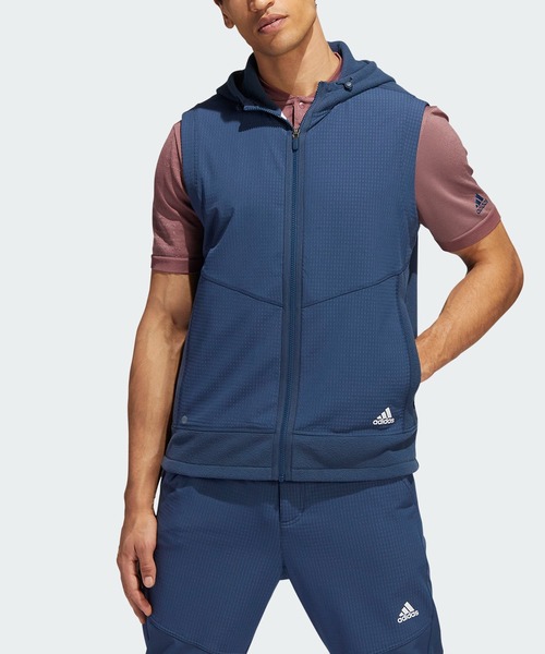 adidas（アディダス）の「撥水フリース フルジップフーディーベスト