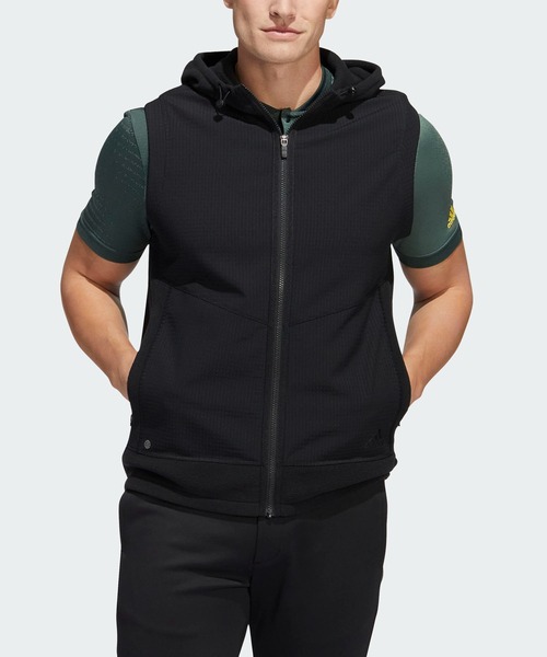 adidas（アディダス）の「撥水フリース フルジップフーディーベスト