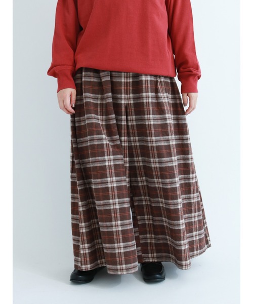 Samansa Mos2（サマンサ モスモス）の「【ETHICAL CRAFTS】リサイクルリネン混ハカマパンツ（その他パンツ・レディース・ブラック/ベージュ/ブラウン/カーキ・ﾌﾘ-）」の3枚目の写真