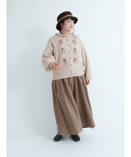 Samansa Mos2（サマンサ モスモス）の「【ETHICAL CRAFTS】リサイクルリネン混ハカマパンツ（その他パンツ・レディース・ブラック/ベージュ/ブラウン/カーキ・ﾌﾘ-）」の7枚目の写真