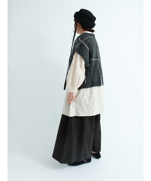 Samansa Mos2（サマンサ モスモス）の「【ETHICAL CRAFTS】リサイクルリネン混ハカマパンツ（その他パンツ・レディース・ブラック/ベージュ/ブラウン/カーキ・ﾌﾘ-）」の21枚目の写真