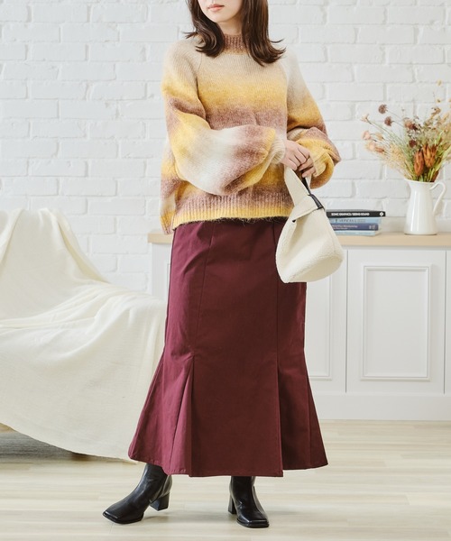 acro（アクロ）の「グラデーションボリュームスリーブニット/AC1471（ニット/セーター・レディース・オレンジ/グリーン/イエロー・ﾌﾘ-）」の13枚目の写真