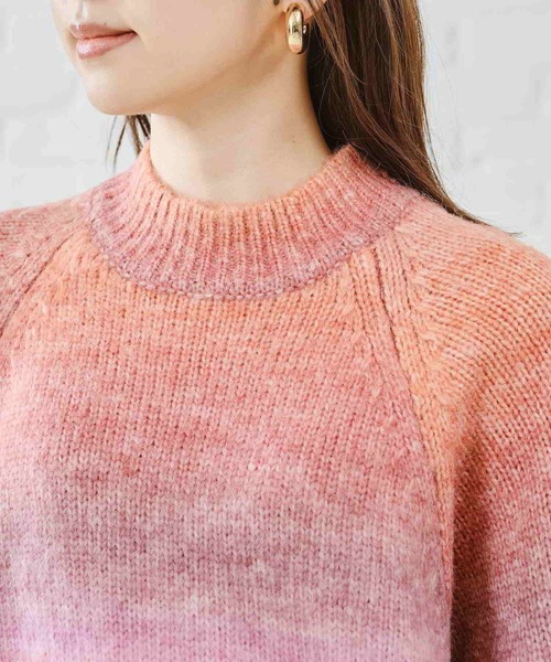 acro（アクロ）の「グラデーションボリュームスリーブニット/AC1471（ニット/セーター・レディース・オレンジ/グリーン/イエロー・ﾌﾘ-）」の6枚目の写真