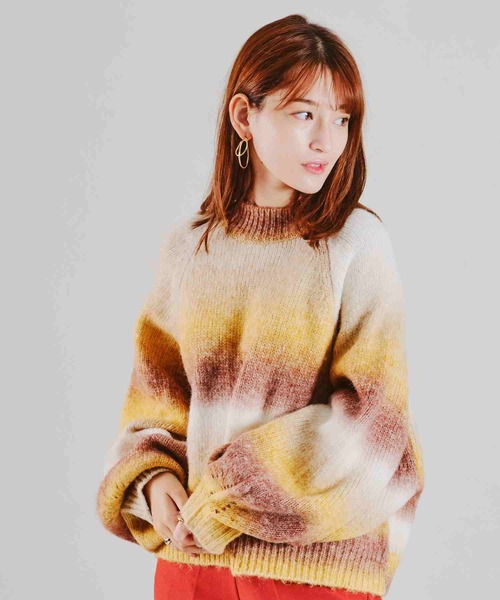 acro（アクロ）の「グラデーションボリュームスリーブニット/AC1471（ニット/セーター・レディース・オレンジ/グリーン/イエロー・ﾌﾘ-）」の18枚目の写真
