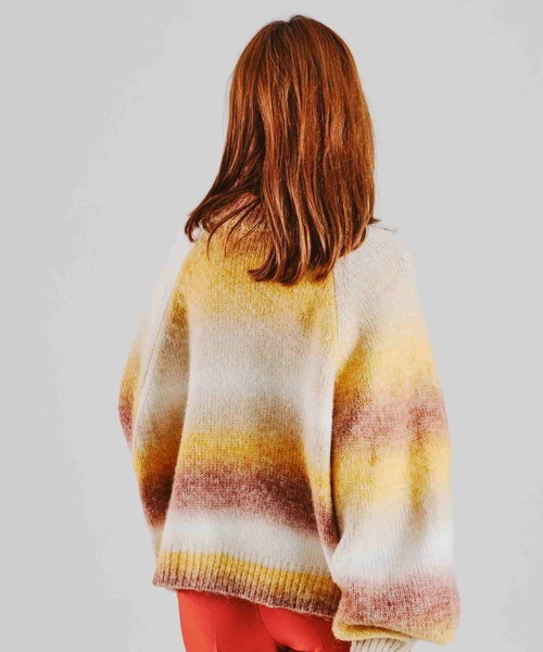 acro（アクロ）の「グラデーションボリュームスリーブニット/AC1471（ニット/セーター・レディース・オレンジ/グリーン/イエロー・ﾌﾘ-）」の22枚目の写真