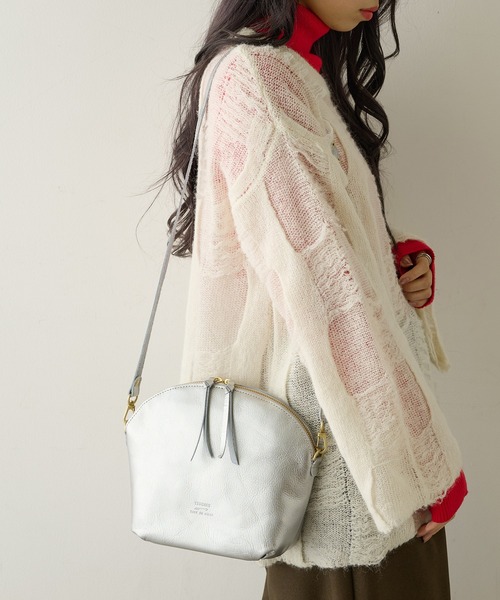 TIDEWAY（タイドウェイ）の「【TIDEWAY】EC限定 ライトレザーショルダーバッグ LIGHT LEATHER SHOULDER T2409（ショルダーバッグ・レディース・ブラック/ダークブラウン/グレイッシュベージュ/ブラック系その他2/ダークブラウン系/ネイビー/シルバー・FREE）」の7枚目の写真