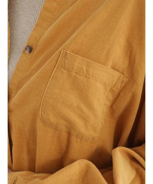 Samansa Mos2（サマンサ モスモス）の「細コーデュロイゆるシャツ（シャツ/ブラウス・レディース・ダークブラウン/ネイビー/レッド/グリーン/キナリ/マスタード・ﾌﾘ-）」の16枚目の写真