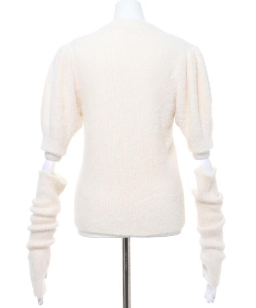 Aimeine エメイン カシミヤアームウォーマー付きニット ヘーゼル