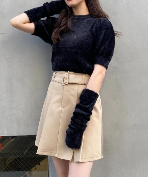 INGNI（イング）の「フェザーヤーンアームウォーマー付ニット（ニット/セーター・レディース・ラベンダー/ベージュ/ブラック/オフホワイト・M）」の14枚目の写真