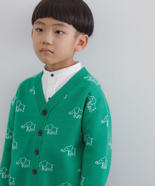LOWRYS FARM（ローリーズファーム）の「ゾウサンニットカーディガン　170846（カーディガン/ボレロ・キッズ・レッド/グリーン・110cm/120cm/130cm/140cm/150cm）」の3枚目の写真