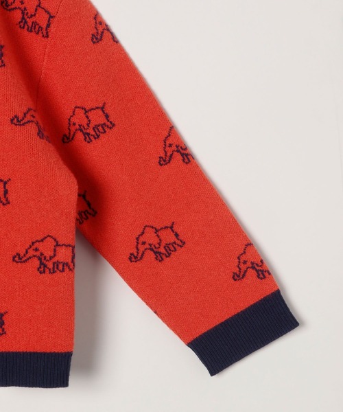 LOWRYS FARM（ローリーズファーム）の「ゾウサンニットカーディガン　170846（カーディガン/ボレロ・キッズ・レッド/グリーン・110cm/120cm/130cm/140cm/150cm）」の5枚目の写真