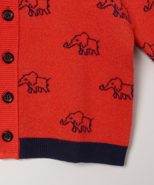 LOWRYS FARM（ローリーズファーム）の「ゾウサンニットカーディガン　170846（カーディガン/ボレロ・キッズ・レッド/グリーン・110cm/120cm/130cm/140cm/150cm）」の7枚目の写真