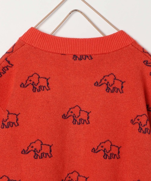 LOWRYS FARM（ローリーズファーム）の「ゾウサンニットカーディガン　170846（カーディガン/ボレロ・キッズ・レッド/グリーン・110cm/120cm/130cm/140cm/150cm）」の9枚目の写真