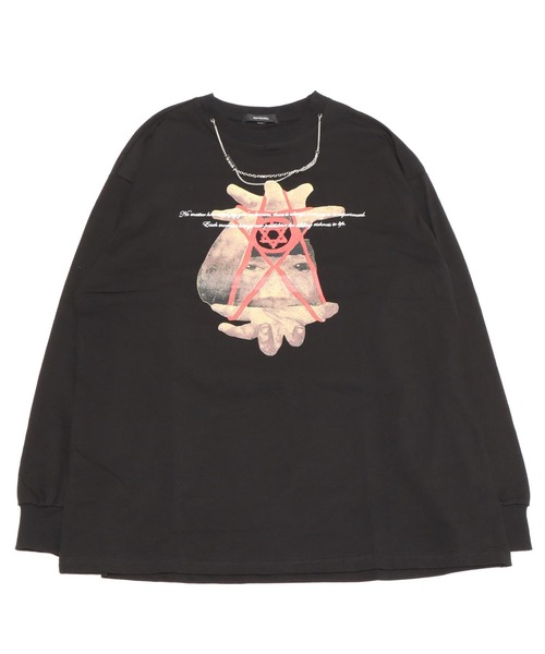 tシャツ A'GEM/9 × .kom「NOVESSEL/ノベセル」ハートロゴロングスリーブカットソー レディース A'GEM/9 × .kom『NOVESSEL/ノベセル』ハートロゴロングスリーブ