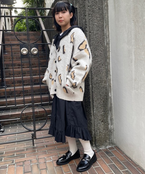 DuKKah(デュカ)の「Dukkah/【低身長向け】モヘアライクオーバーサイズカーディガン(カーディガン/ボレロ・レディース・マルチ/アニマル・X-SMALL)」の6枚目の写真