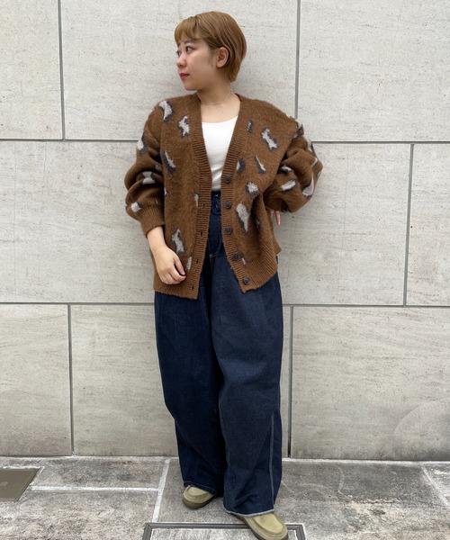 DuKKah(デュカ)の「Dukkah/【低身長向け】モヘアライクオーバーサイズカーディガン(カーディガン/ボレロ・レディース・マルチ/アニマル・X-SMALL)」の12枚目の写真