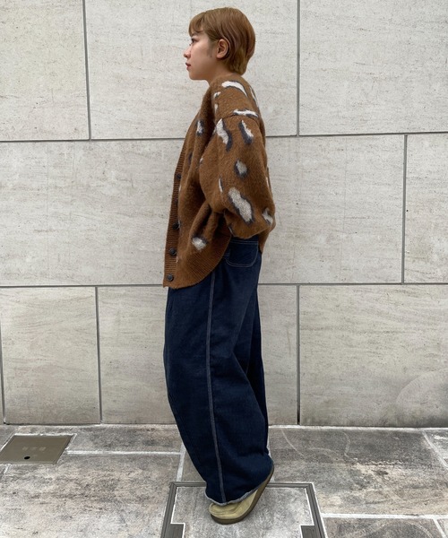 DuKKah(デュカ)の「Dukkah/【低身長向け】モヘアライクオーバーサイズカーディガン(カーディガン/ボレロ・レディース・マルチ/アニマル・X-SMALL)」の3枚目の写真