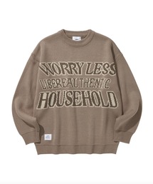 LIBERE リベーレ / W.L KNIT スローガンニット ビッグシルエットセーター / 225297-225298
