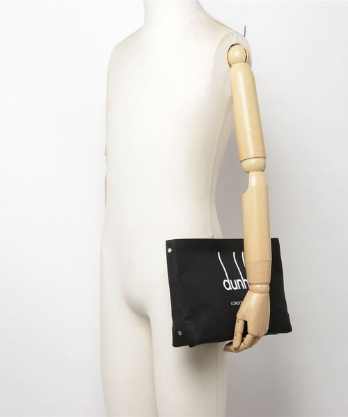 dunhill(ダンヒル)の「【返却】レガシー キャンバス ジップポーチ(クラッチバッグ・メンズ・ナチュラル/ブラック・ONE SIZE)」の6枚目の写真