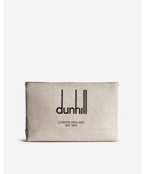 dunhill(ダンヒル)の「【返却】レガシー キャンバス ジップポーチ(クラッチバッグ・メンズ・ナチュラル/ブラック・ONE SIZE)」の1枚目の写真