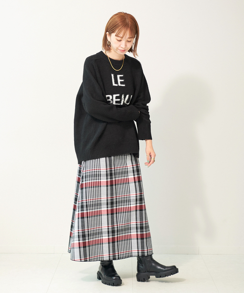 B.C STOCK(ベーセーストック)の「インターシャロゴクルーネック(ニット/セーター・レディース・ブラック/ブルー/アイボリー・FREE)」の10枚目の写真