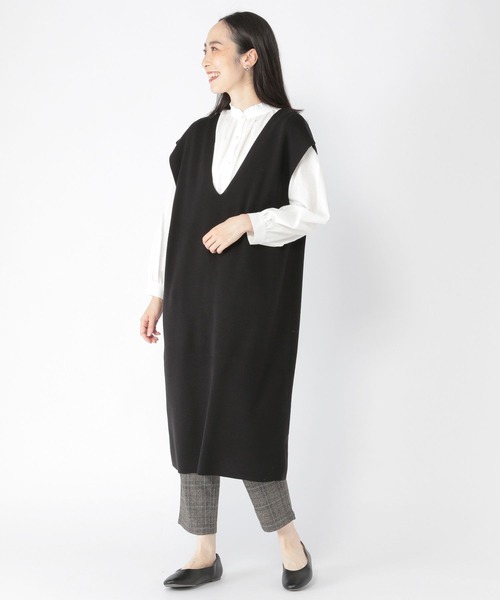 studio CLIP(スタディオクリップ)の「12ゲージラクリルニットジャンパースカート(ジャンパースカート・レディース・ブラック/ライトグレー/ブラウン・FREE)」の17枚目の写真