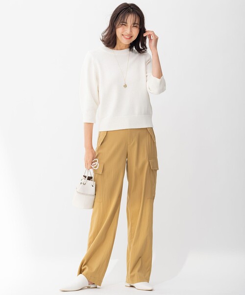23区(ニジュウサンク)の「キュプラナイロンストレッチ カーゴ パンツ(カーゴパンツ・レディース・ブラック系/黄土色系/カーキ系・32/34/30)」の7枚目の写真