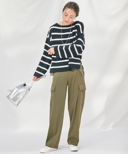 23区(ニジュウサンク)の「キュプラナイロンストレッチ カーゴ パンツ(カーゴパンツ・レディース・ブラック系/黄土色系/カーキ系・32/34/30)」の10枚目の写真