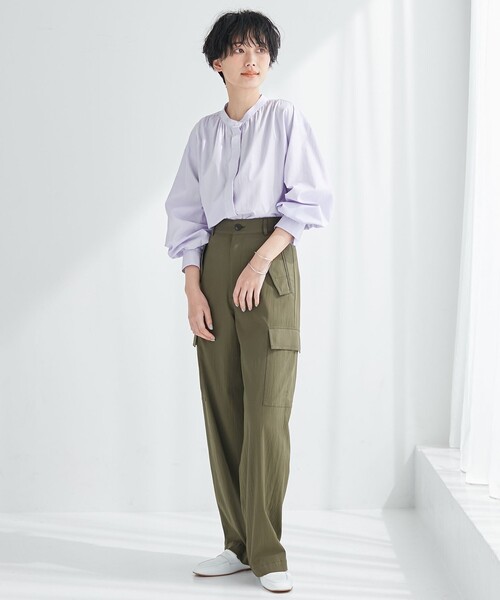 23区(ニジュウサンク)の「キュプラナイロンストレッチ カーゴ パンツ(カーゴパンツ・レディース・ブラック系/黄土色系/カーキ系・32/34/30)」の11枚目の写真