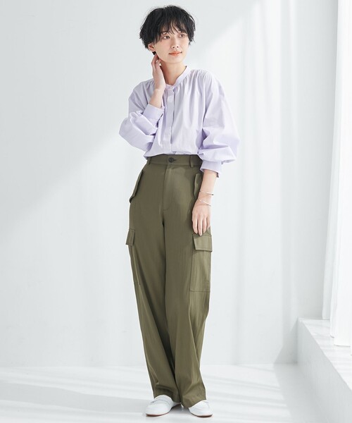 23区(ニジュウサンク)の「キュプラナイロンストレッチ カーゴ パンツ(カーゴパンツ・レディース・ブラック系/黄土色系/カーキ系・32/34/30)」の12枚目の写真