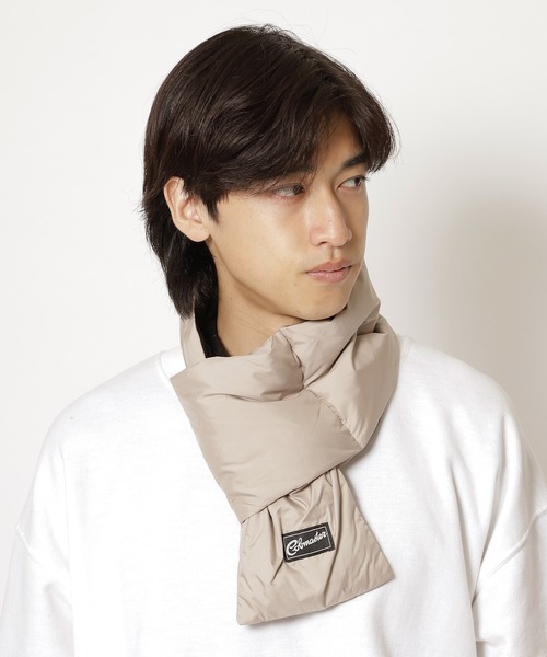 COBMASTER（コブマスター）の「COBMASTER/コブマスター DOWN MUFFLER 裏トリコット パッカブルポケット付き マフラー（マフラー・メンズ・アイボリー/ブラック/ベージュ・FREE）」の16枚目の写真