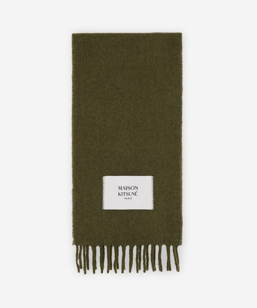 Maison Kitsune（メゾンキツネ）の「PLAIN FRINGED SCARF（ストール/ショール・メンズ・ダークカーキ/キナリ/ライトグレー・U）」の6枚目の写真