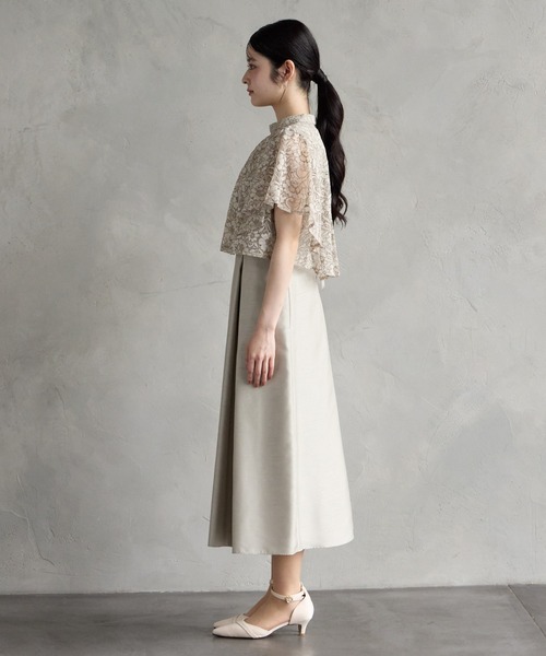 AIMER(エメ)の「レースブラウス付2WAYシャンタンフィット&フレアパーティードレス 結婚式 お呼ばれ ドレス 20代 30代 40代(ドレス・レディース・ネイビー/ベージュ/ピンク・MEDIUM/LARGE/X-LARGE)」の21枚目の写真