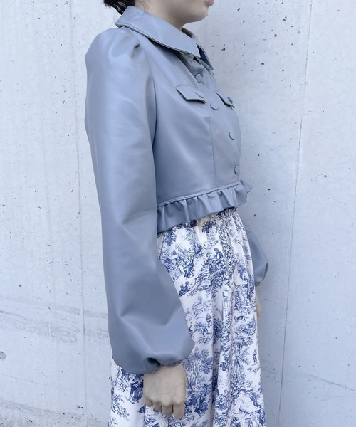 lilLilly（リルリリー）の「レザーショートジャケット（その他アウター・レディース・ピンク/ブルー/ブラック・FREE）」の14枚目の写真