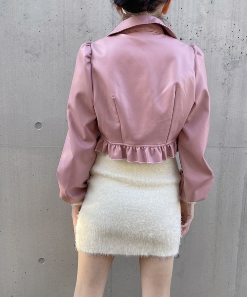 lilLilly（リルリリー）の「レザーショートジャケット（その他アウター・レディース・ピンク/ブルー/ブラック・FREE）」の18枚目の写真
