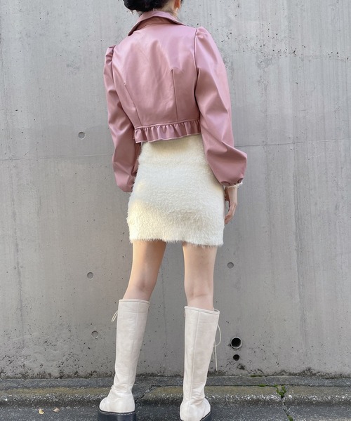 lilLilly（リルリリー）の「レザーショートジャケット（その他アウター・レディース・ピンク/ブルー/ブラック・FREE）」の21枚目の写真