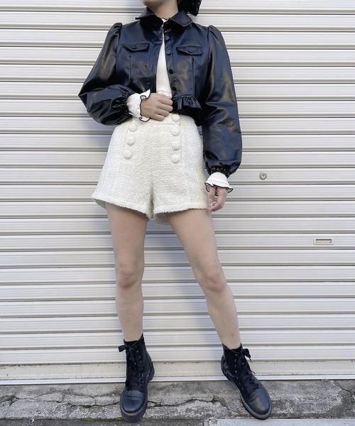 lilLilly（リルリリー）の「レザーショートジャケット（その他アウター・レディース・ピンク/ブルー/ブラック・FREE）」の22枚目の写真