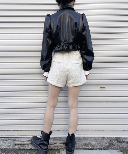 lilLilly（リルリリー）の「レザーショートジャケット（その他アウター・レディース・ピンク/ブルー/ブラック・FREE）」の11枚目の写真