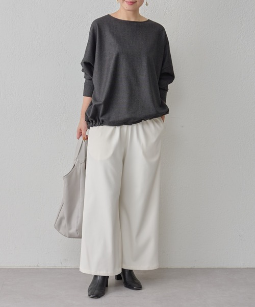 BEARDSLEY（ビアズリー）の「裏起毛ウエストリブパンツ：低身長・高身長・ぽっちゃり3サイズ展開（その他パンツ・レディース・アイボリー/キャメル・2/0/1）」の6枚目の写真