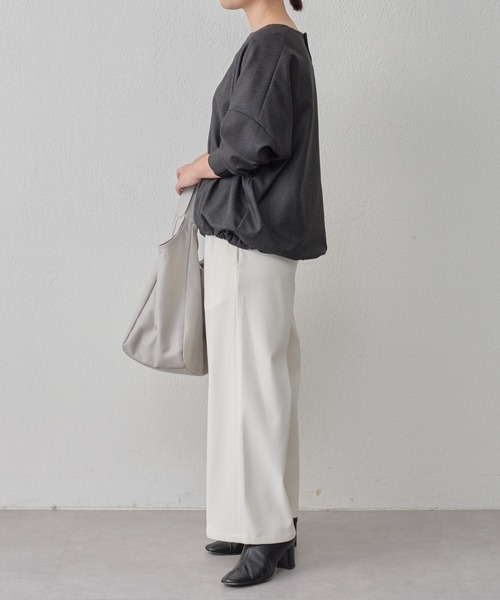 BEARDSLEY（ビアズリー）の「裏起毛ウエストリブパンツ：低身長・高身長・ぽっちゃり3サイズ展開（その他パンツ・レディース・アイボリー/キャメル・2/0/1）」の9枚目の写真