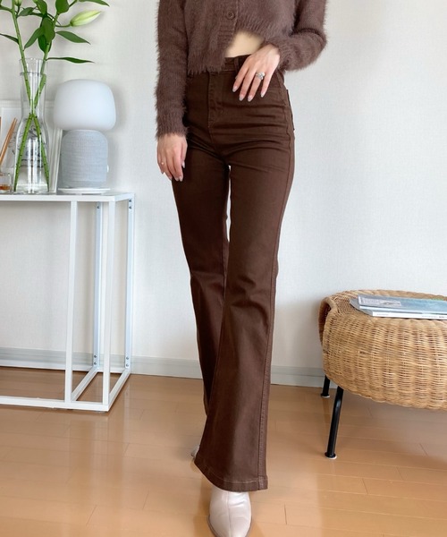 FREE STYLISTS(フリー スタイリスト)の「YUGA ハイウエスト フレアパンツ(その他パンツ・レディース・ブラック/ブラウン・S/M/L/XL)」の9枚目の写真