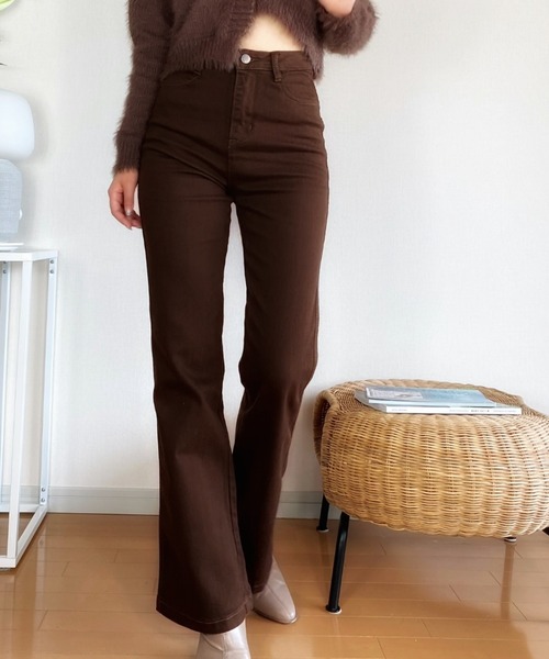 FREE STYLISTS(フリー スタイリスト)の「YUGA ハイウエスト フレアパンツ(その他パンツ・レディース・ブラック/ブラウン・S/M/L/XL)」の14枚目の写真