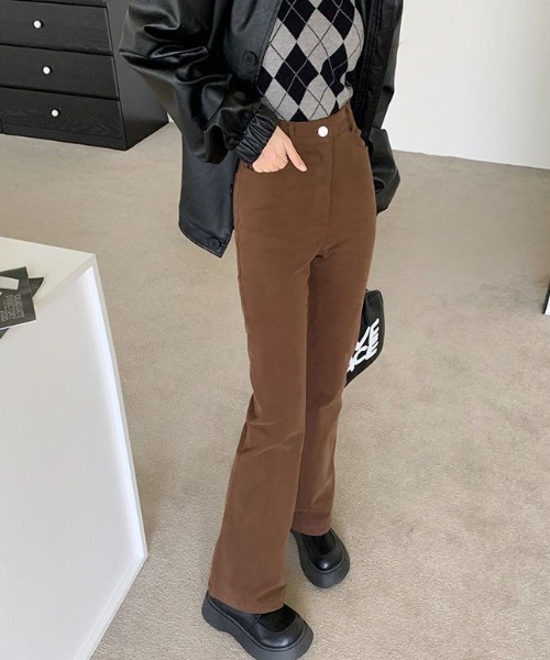 FREE STYLISTS(フリー スタイリスト)の「YUGA ハイウエスト フレアパンツ(その他パンツ・レディース・ブラック/ブラウン・S/M/L/XL)」の13枚目の写真