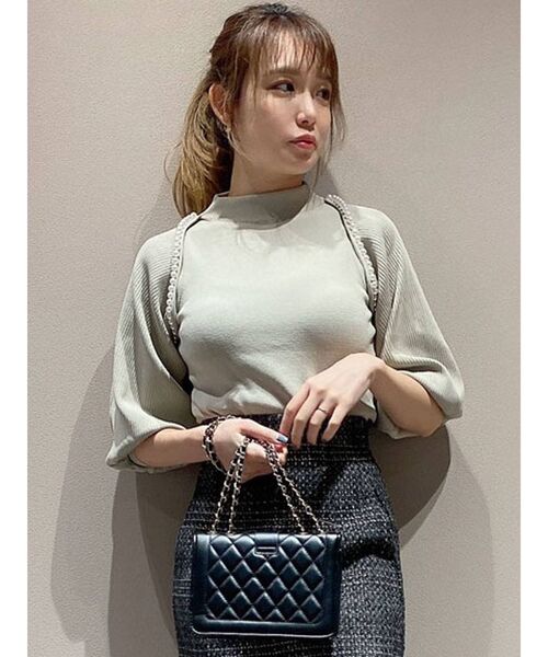 dazzlin（ダズリン）の「パールレイヤードニットトップス（ニット/セーター・レディース・グレー/ピンク/ブラック・FREE）」の13枚目の写真