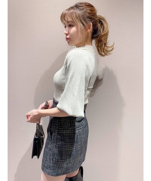 dazzlin（ダズリン）の「パールレイヤードニットトップス（ニット/セーター・レディース・グレー/ピンク/ブラック・FREE）」の15枚目の写真