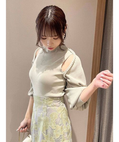 dazzlin（ダズリン）の「パールレイヤードニットトップス（ニット/セーター・レディース・グレー/ピンク/ブラック・FREE）」の18枚目の写真