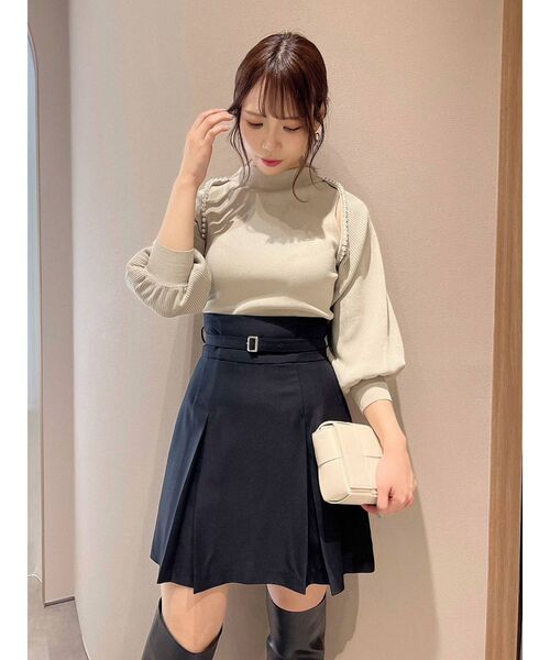 dazzlin（ダズリン）の「パールレイヤードニットトップス（ニット/セーター・レディース・グレー/ピンク/ブラック・FREE）」の8枚目の写真