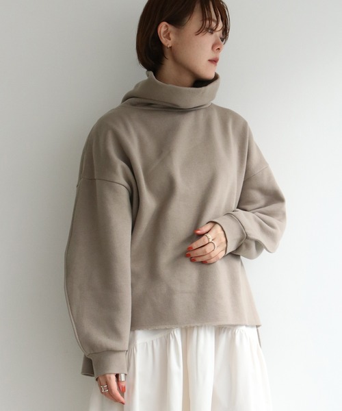 notch.（ノッチ）の「裏起毛オフタートルプルオーバー（スウェット・レディース・ブラック/ベージュ/グレー・M）」の16枚目の写真