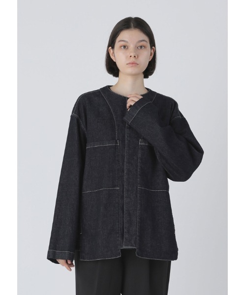 Plantation(プランテーション)の「BIZENストレッチデニム/ジャケット(デニムジャケット・レディース・ネイビー・M size/XL)」の7枚目の写真