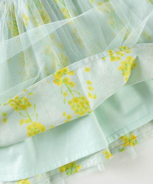 KP（ケーピー）の「スパンテレコと菜の花柄チュールのドッキングワンピース(100～130)（ワンピース・キッズ・杢グレー/イエロー・110cm/100cm/120cm/130cm）」の5枚目の写真